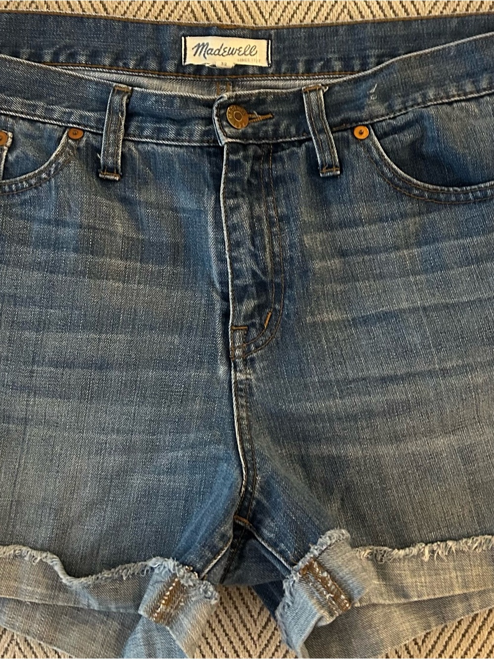 Madewell Cutoff Denim Shorts - Medium Blue Size 32 Waist